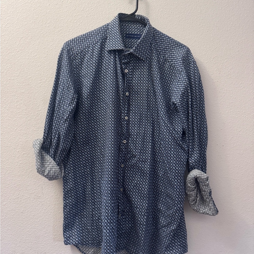Etro Blue Casual Button Down Shirt Lightweight Cotton